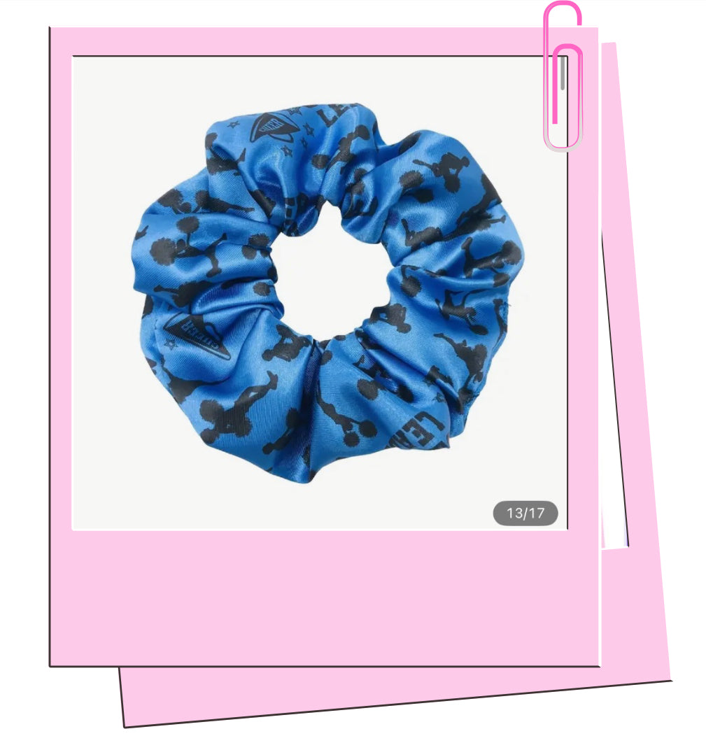 Blue cheer hair scrunchie