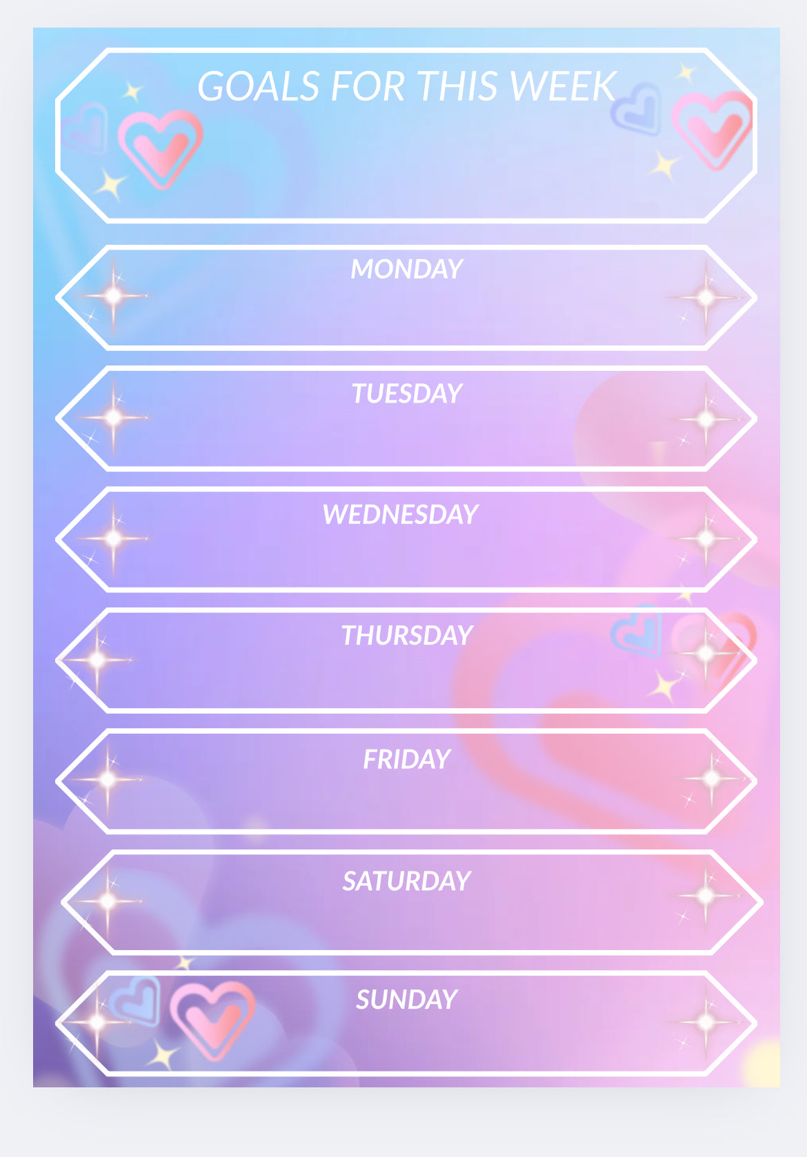 Weekly planner