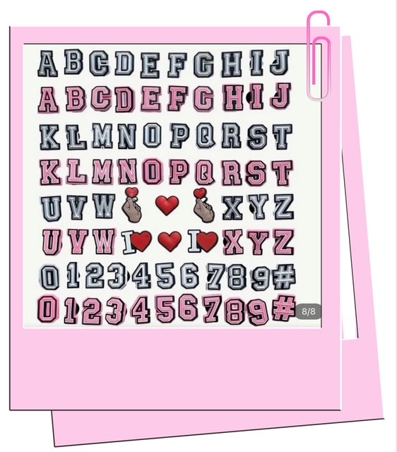 Letters and numbers croc charms