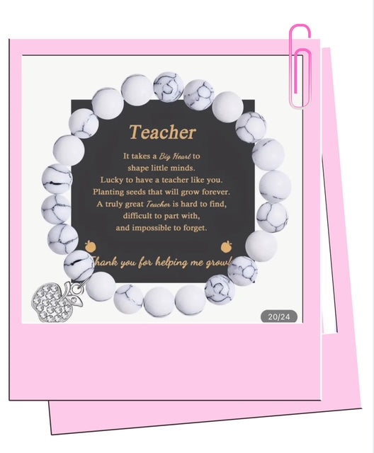 White Natural Stone Teacher Bracelet