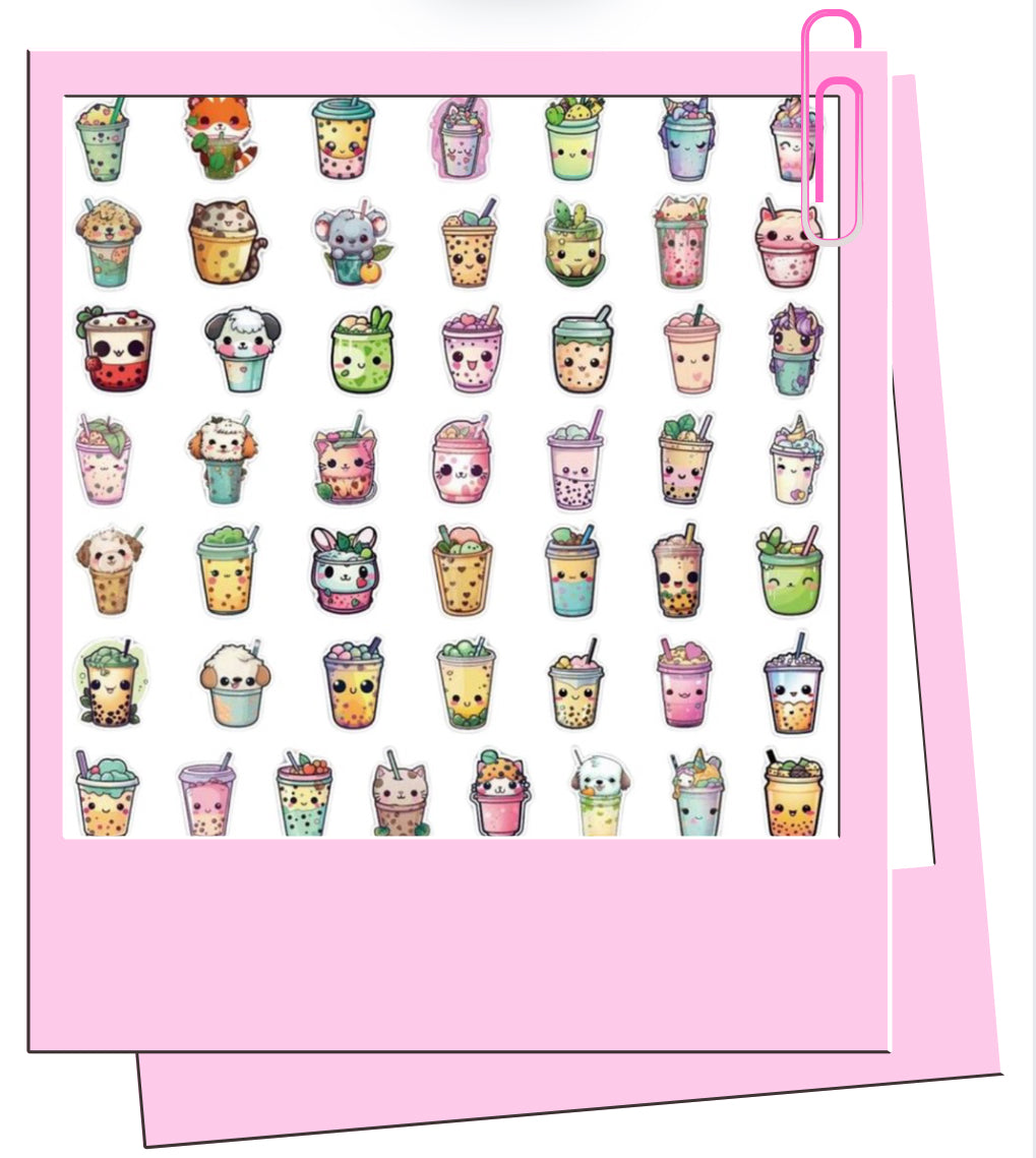 Boba tea stickers