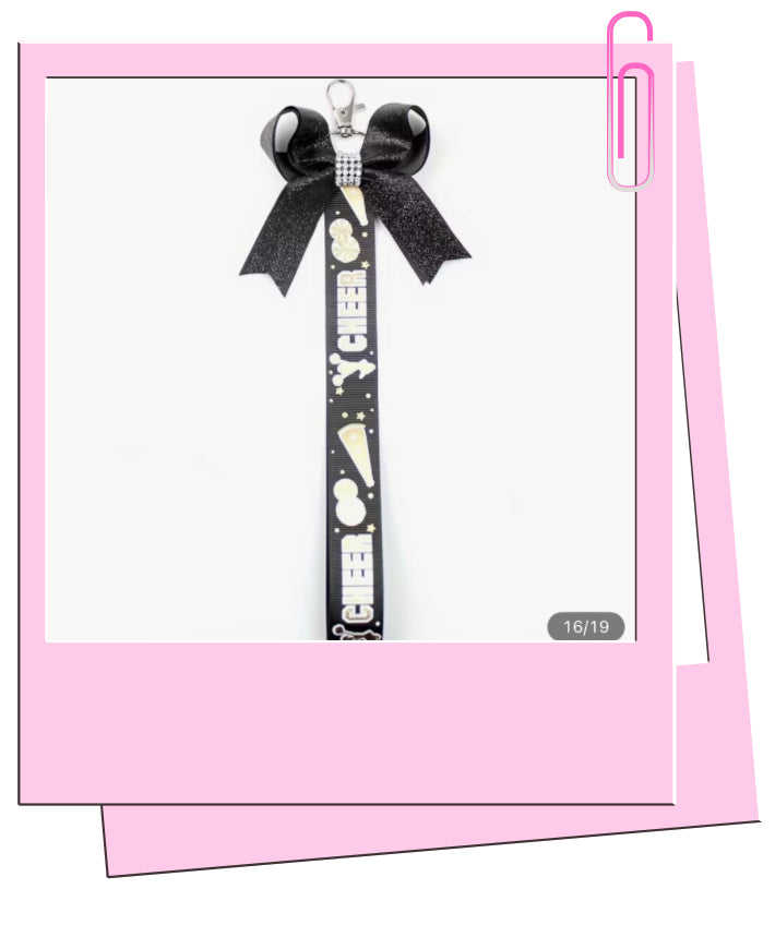 Black cheer bag charm