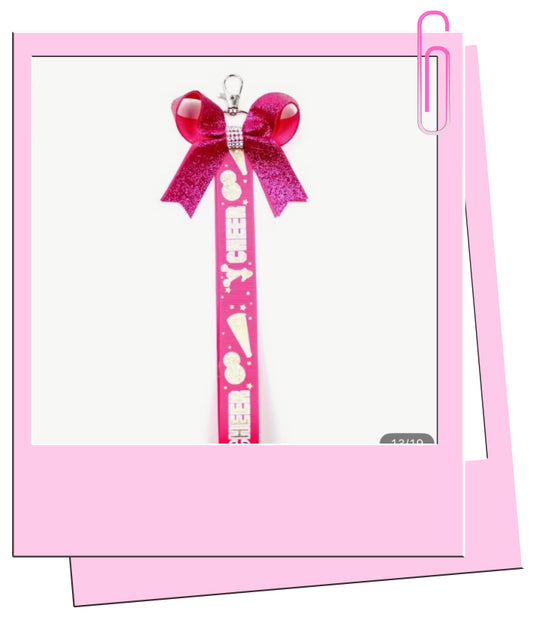 Pink cheer bag charm