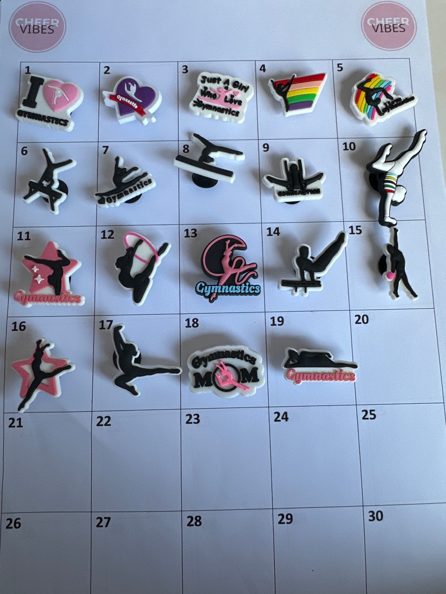 Gymnastics croc charms
