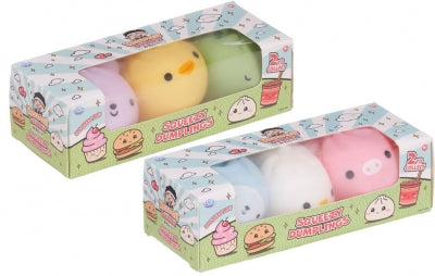 Kawaii Squeezy Dumplings 3 Pack – Cute Squishy Fidget Toys