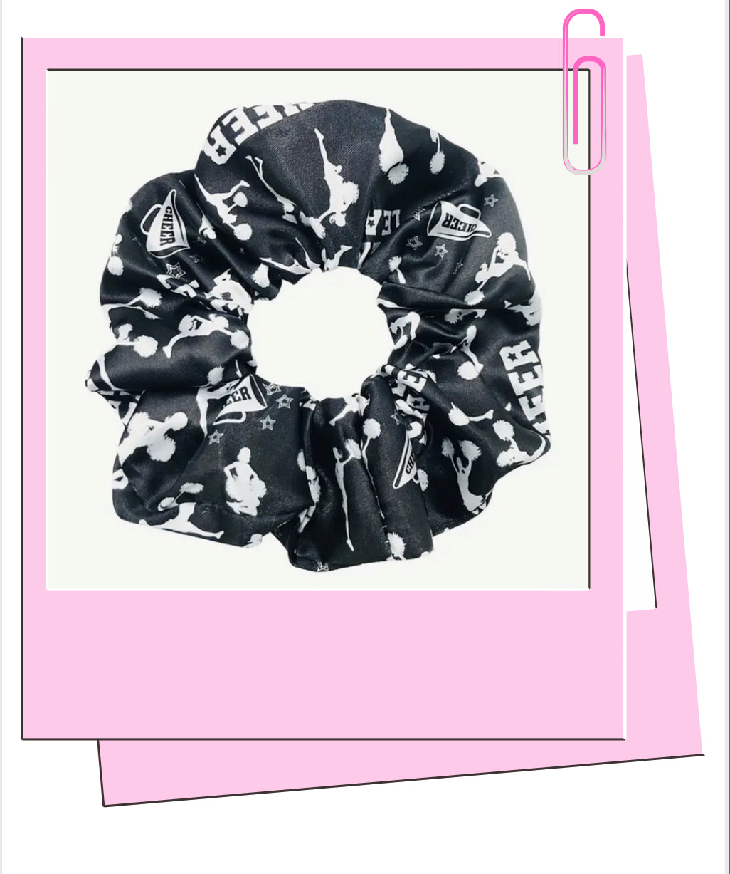 Black cheer hair scrunchie