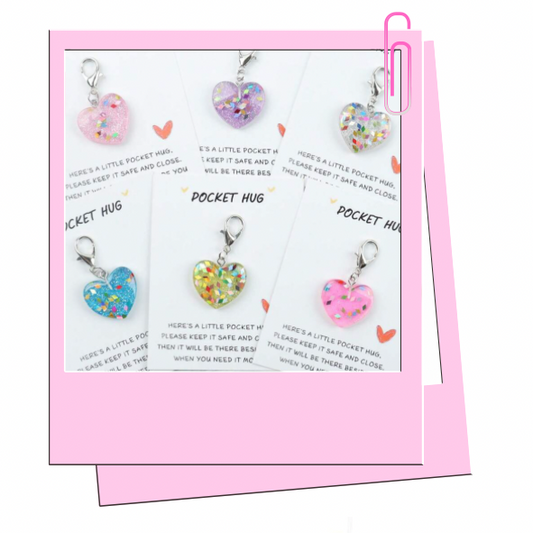 Heart charm pocket hug