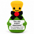 Positive Champagne Bottle Crochet Gift