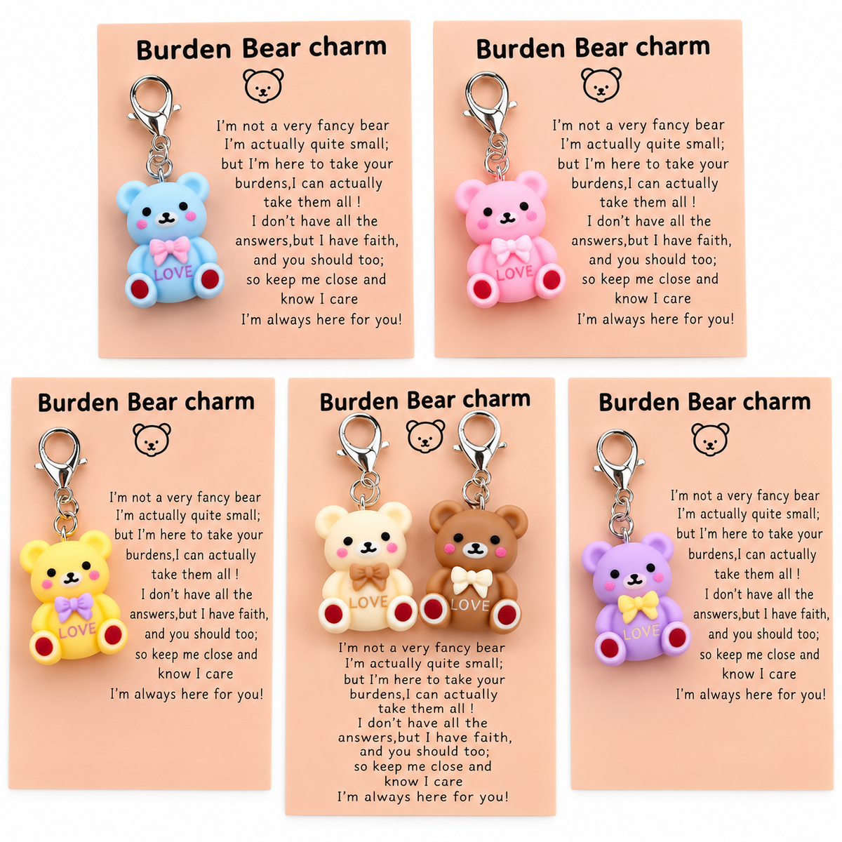 Bear Charm Pocket Hug – Cute Colour Choice Gift
