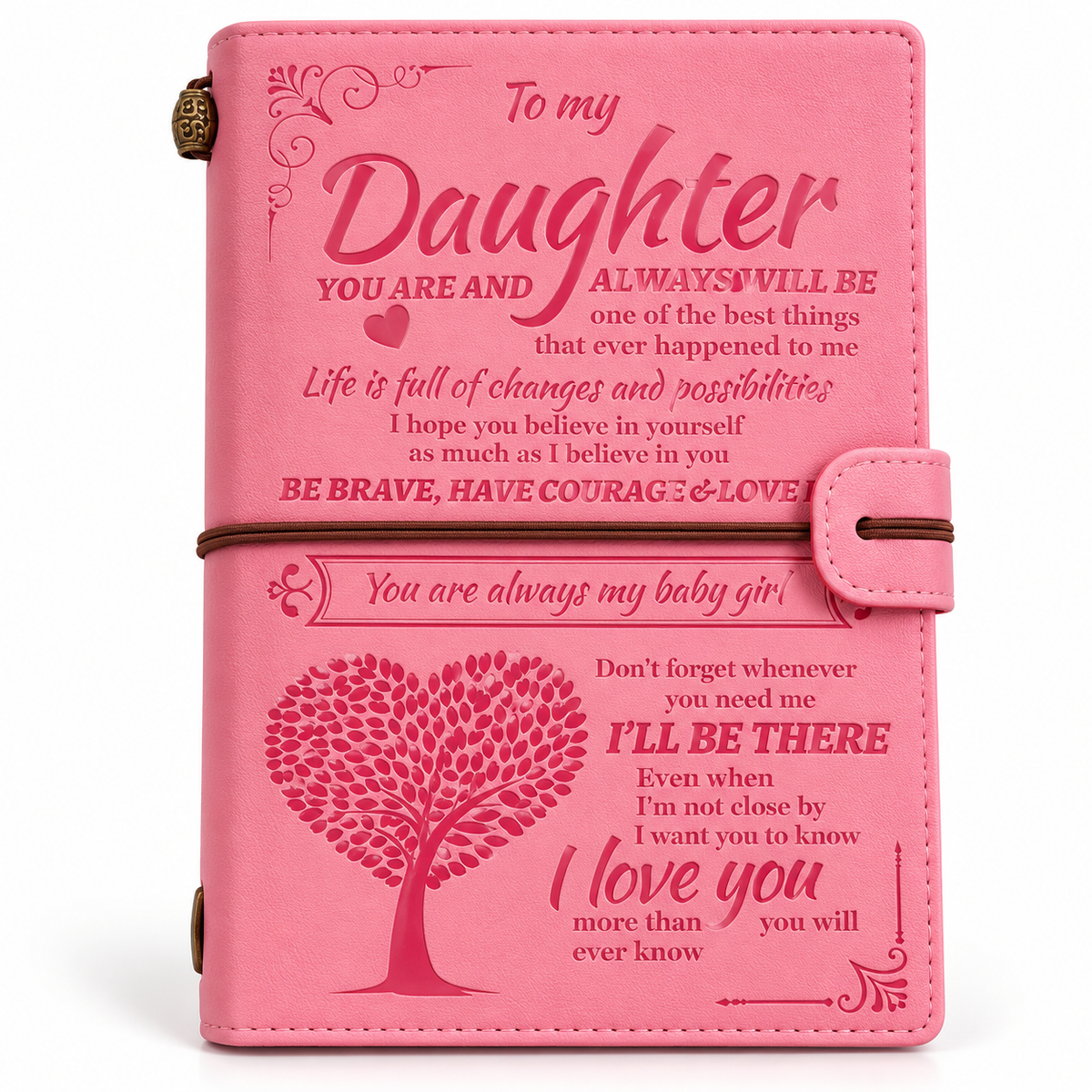 To My Daughter Pink Keepsake Notebook – Inspirational Gift from Mum or Dad