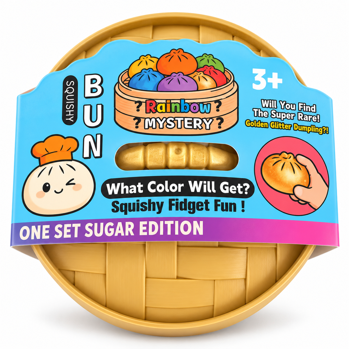 Rainbow Mystery Squishy Bun – 4 Pack Sensory Fidget Toys