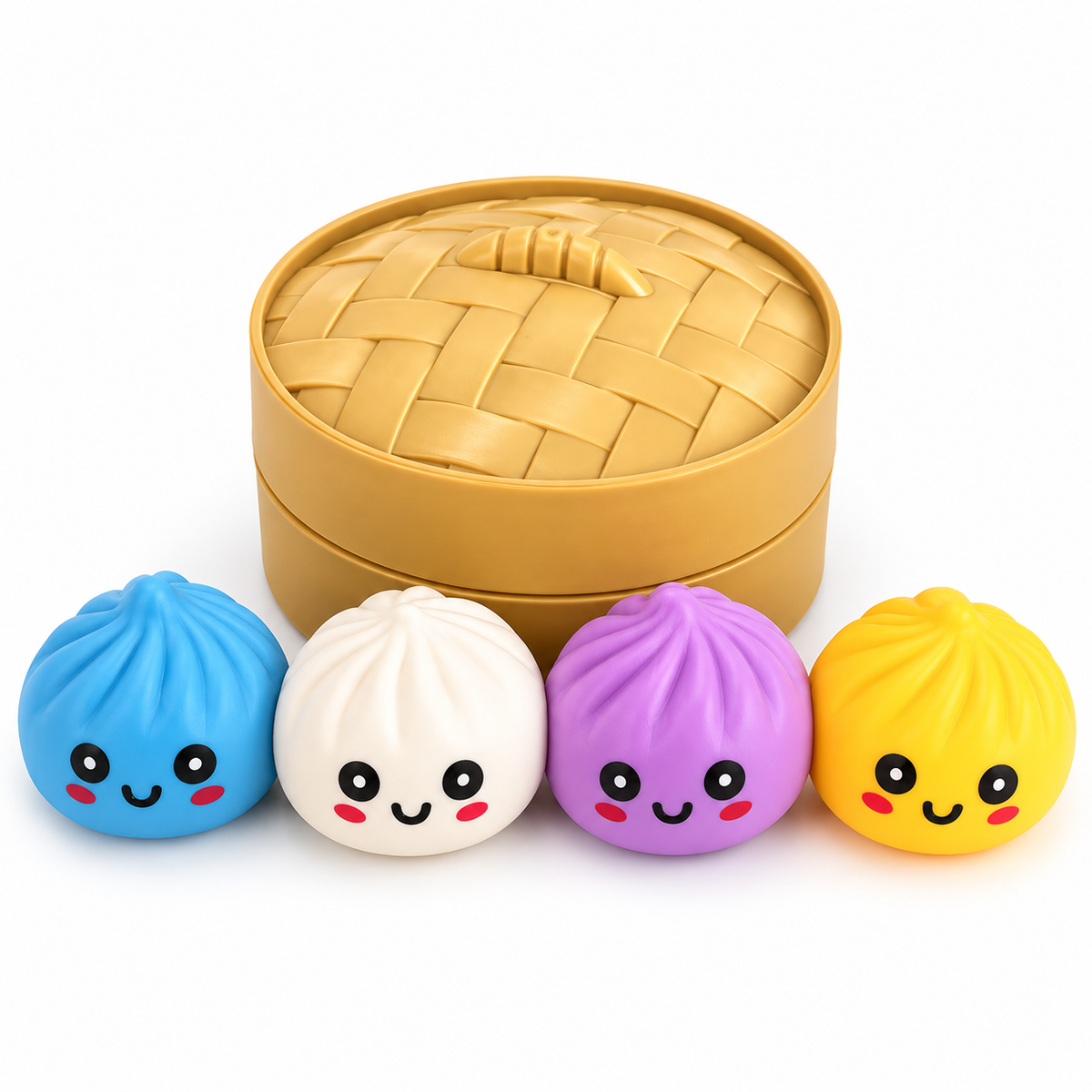 Rainbow Mystery Squishy Bun – 4 Pack Sensory Fidget Toys