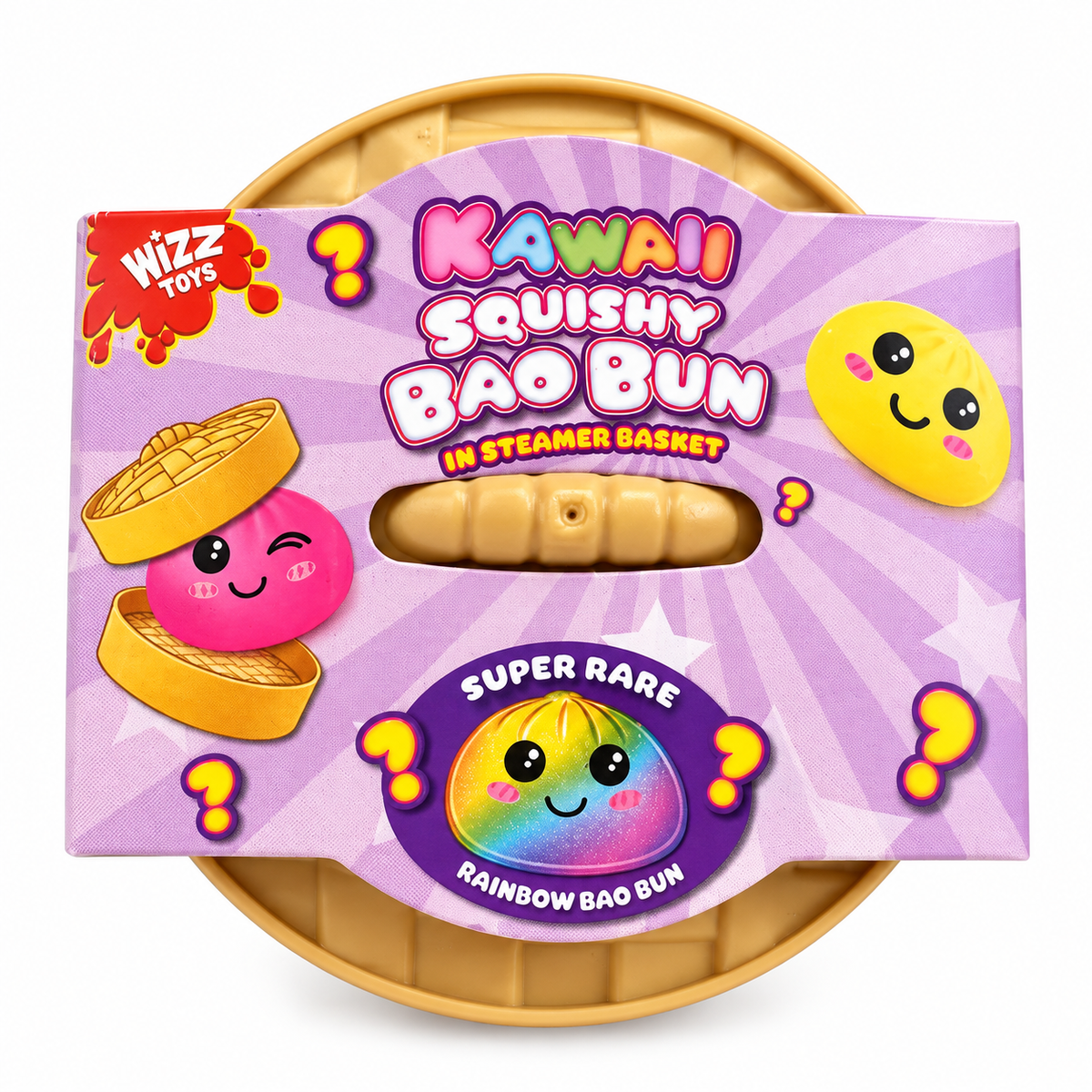Kawaii Neon Squishy Bao Bun Mystery Toy – Rare Rainbow Dumpling 5.5cm