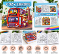 Cozy Europe – Cute Colouring Book | 24 Designs