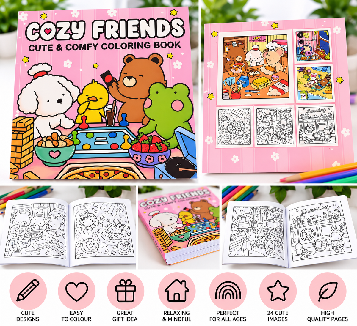 Cozy Friends – Cute & Comfy Colouring Book