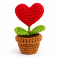 Positive Heart Flower Pot Crochet Gift