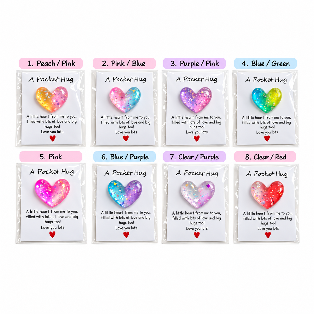 Colourful Heart Pocket Hug – Choose Your Heart Design