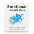 Emotional Support Shark Pocket Hug pin – cute shark mini keepsake encouragement gift by Cheer Vibes