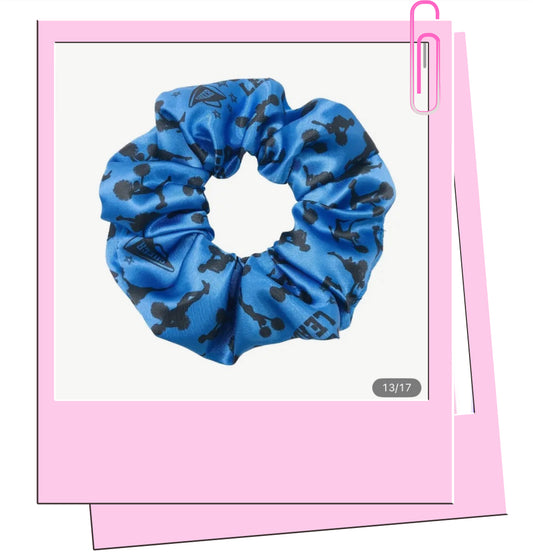 Blue cheer hair scrunchie