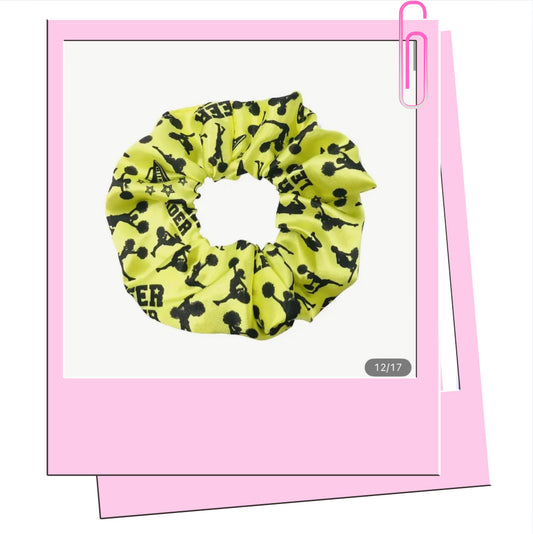 Lime cheer hair scrunchie