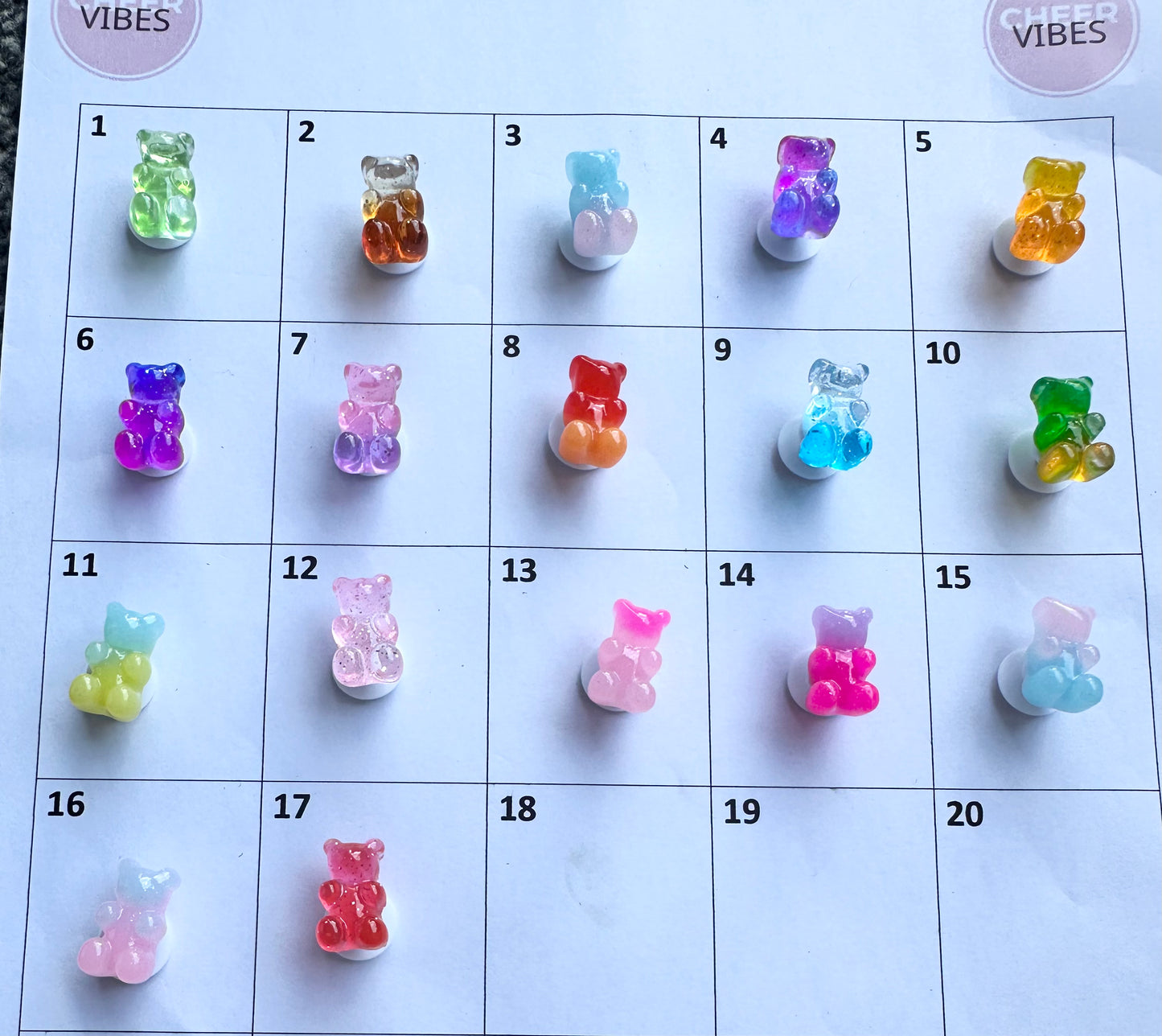 Two tone Gummy Bear croc charm
