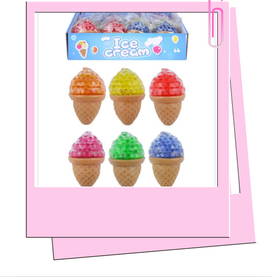 Squeeze Squishy Ice Cream With Beads 8cm