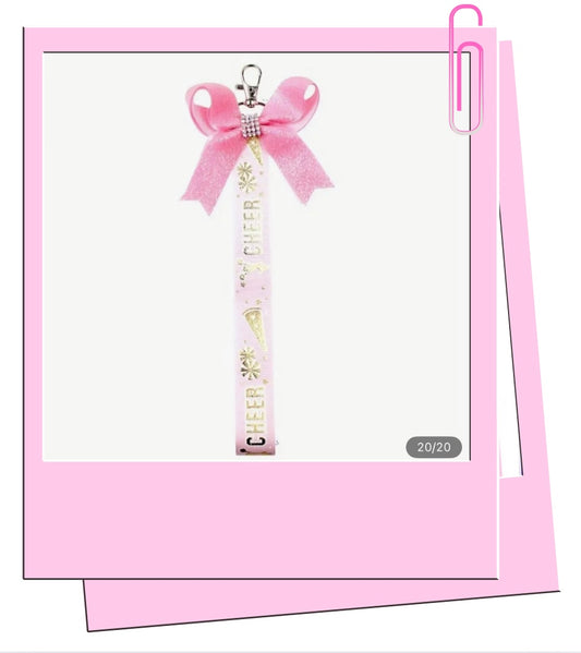 Baby pink cheer bag charm
