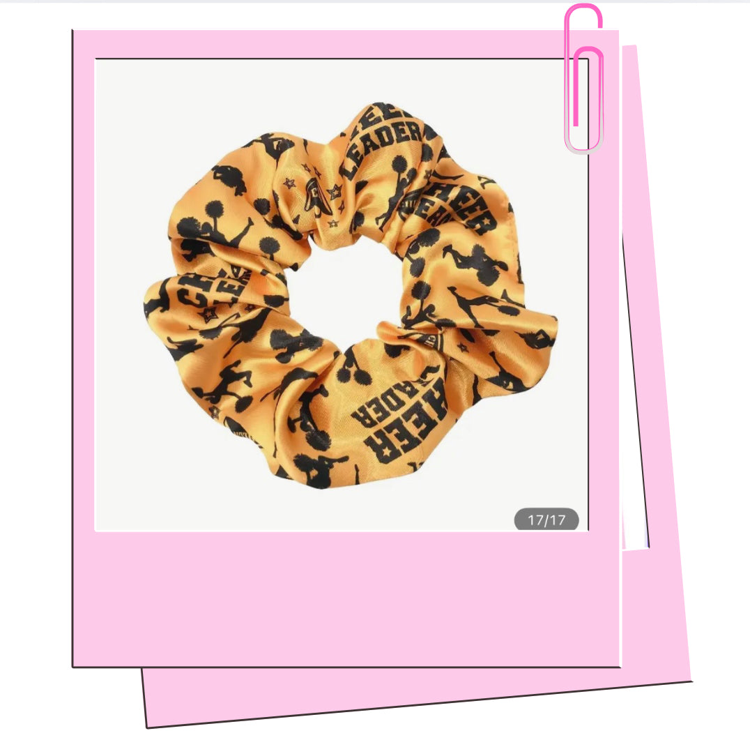 Orange cheer hair scrunchie