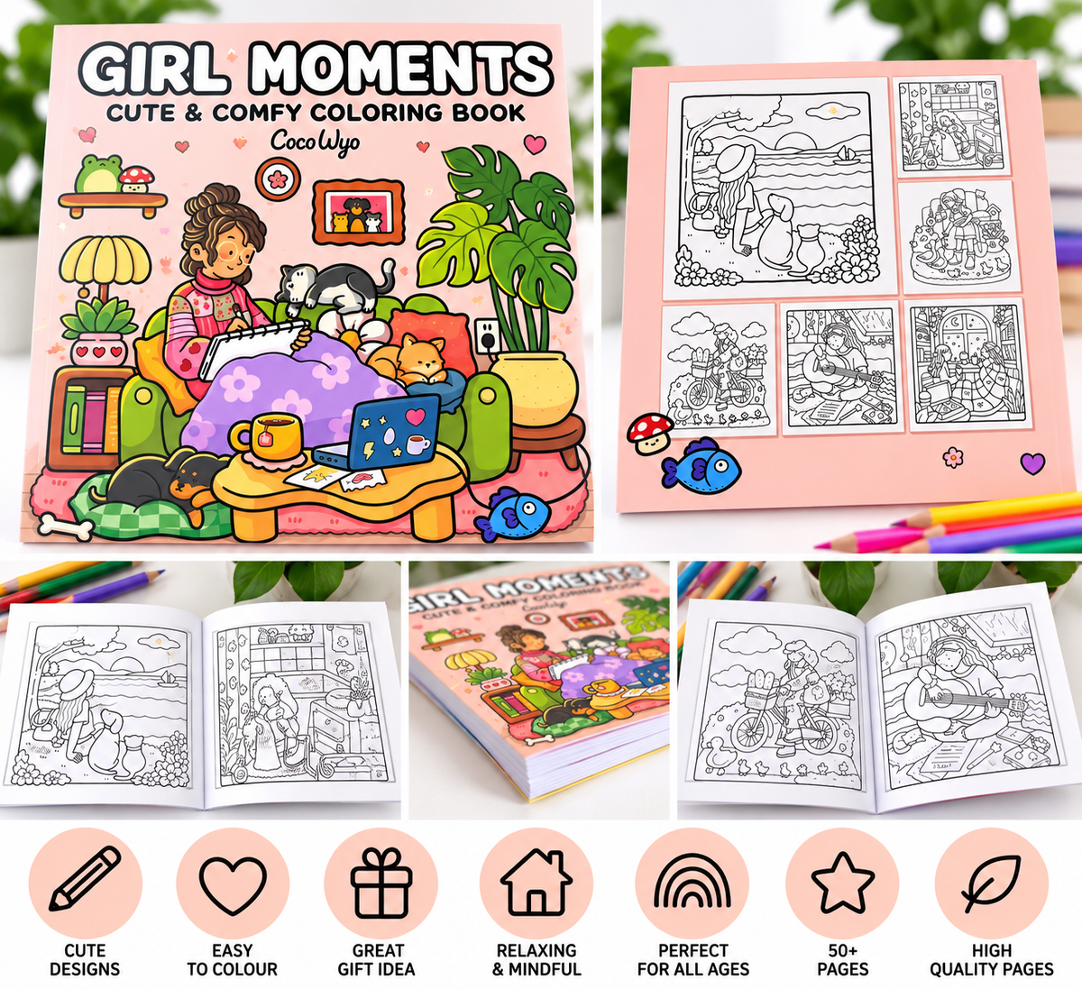 CocoWyo Girl Moments – Cute & Comfy Colouring Book