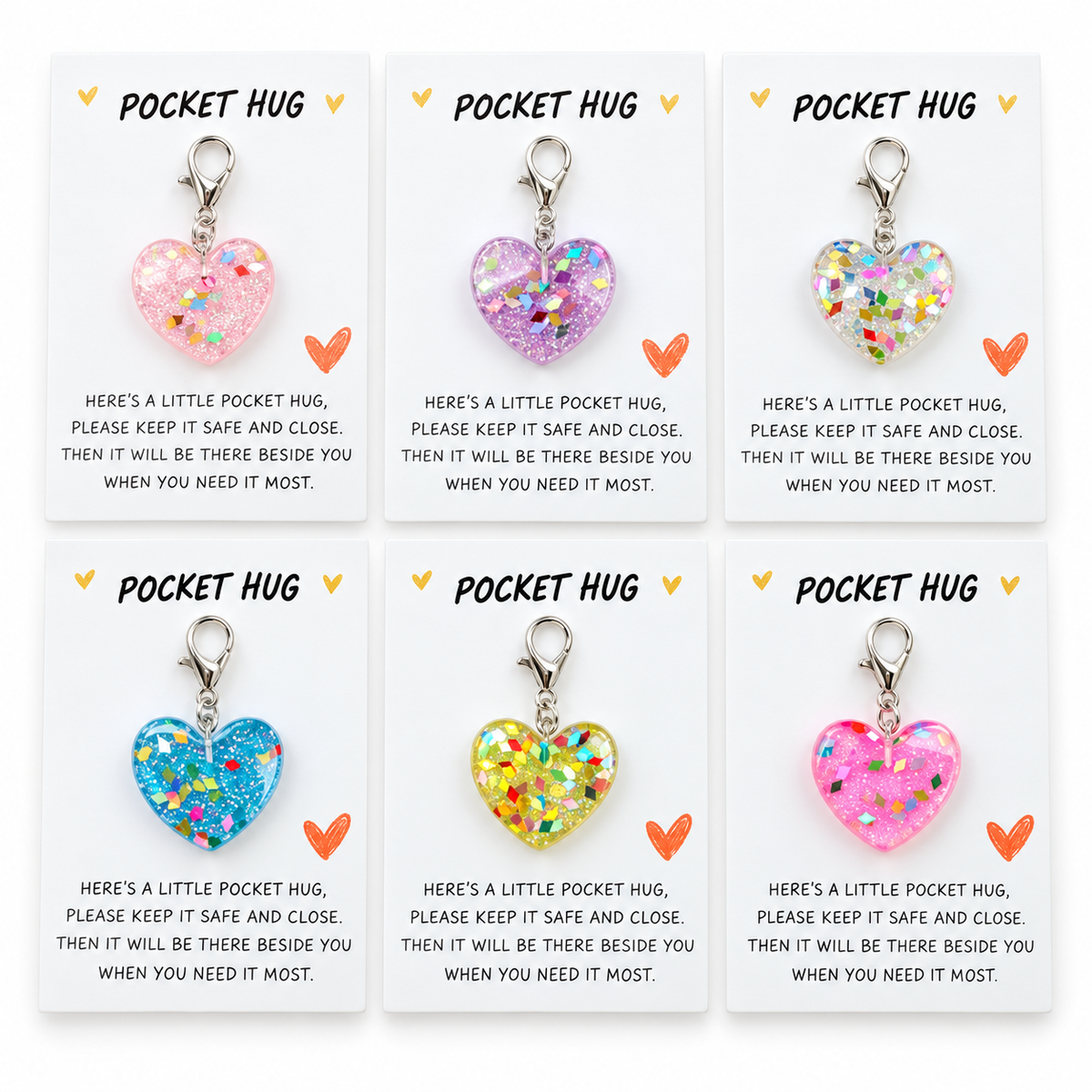Heart Charm Pocket Hug – Colourful Little Love Gift