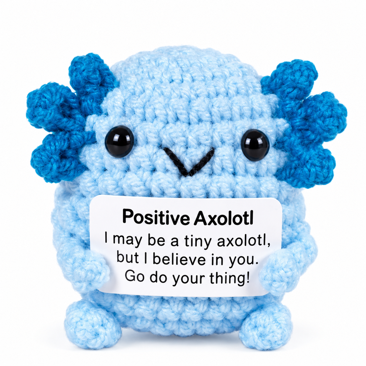 Positive Blue Axolotl Crochet Gift
