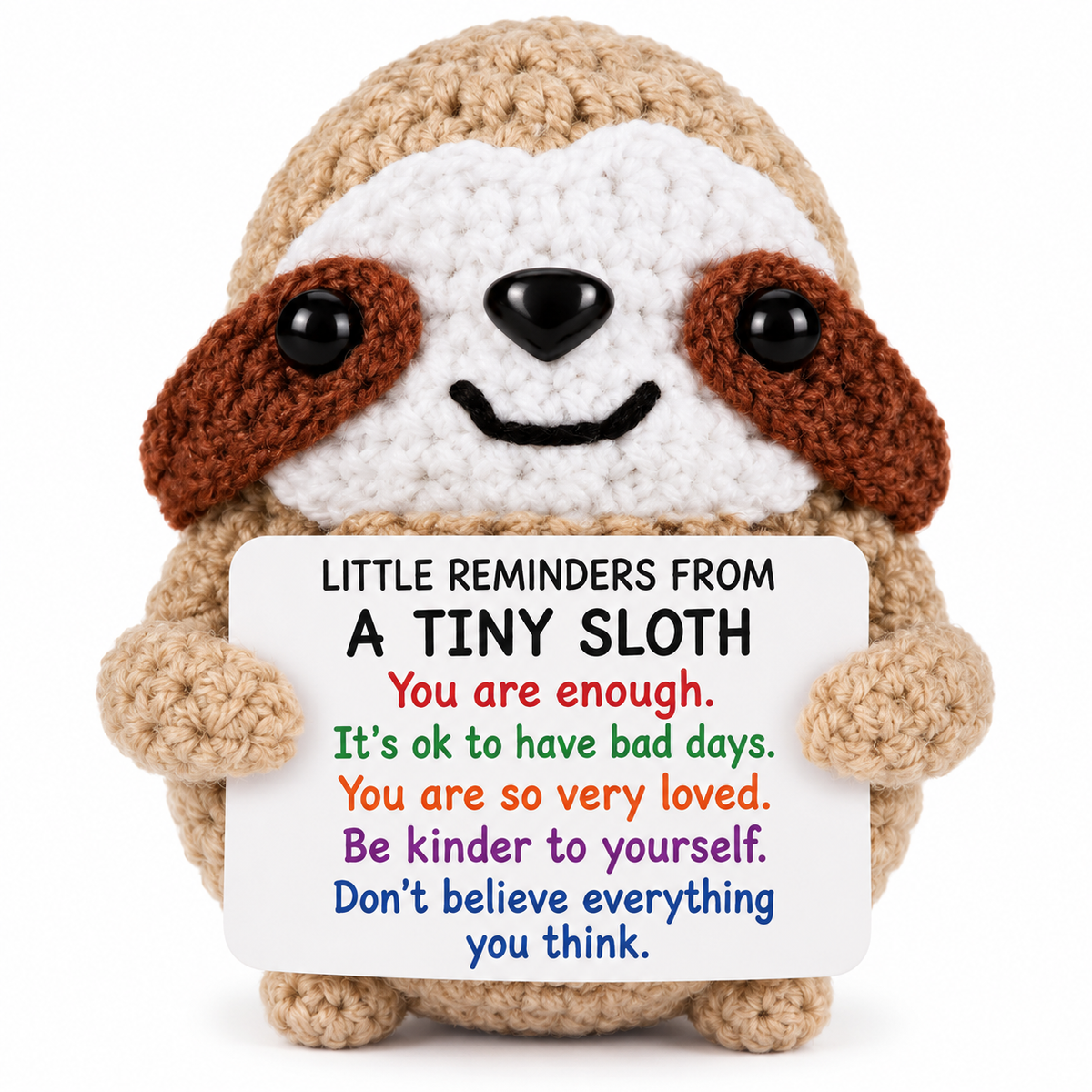 Positive Sloth Crochet Gift