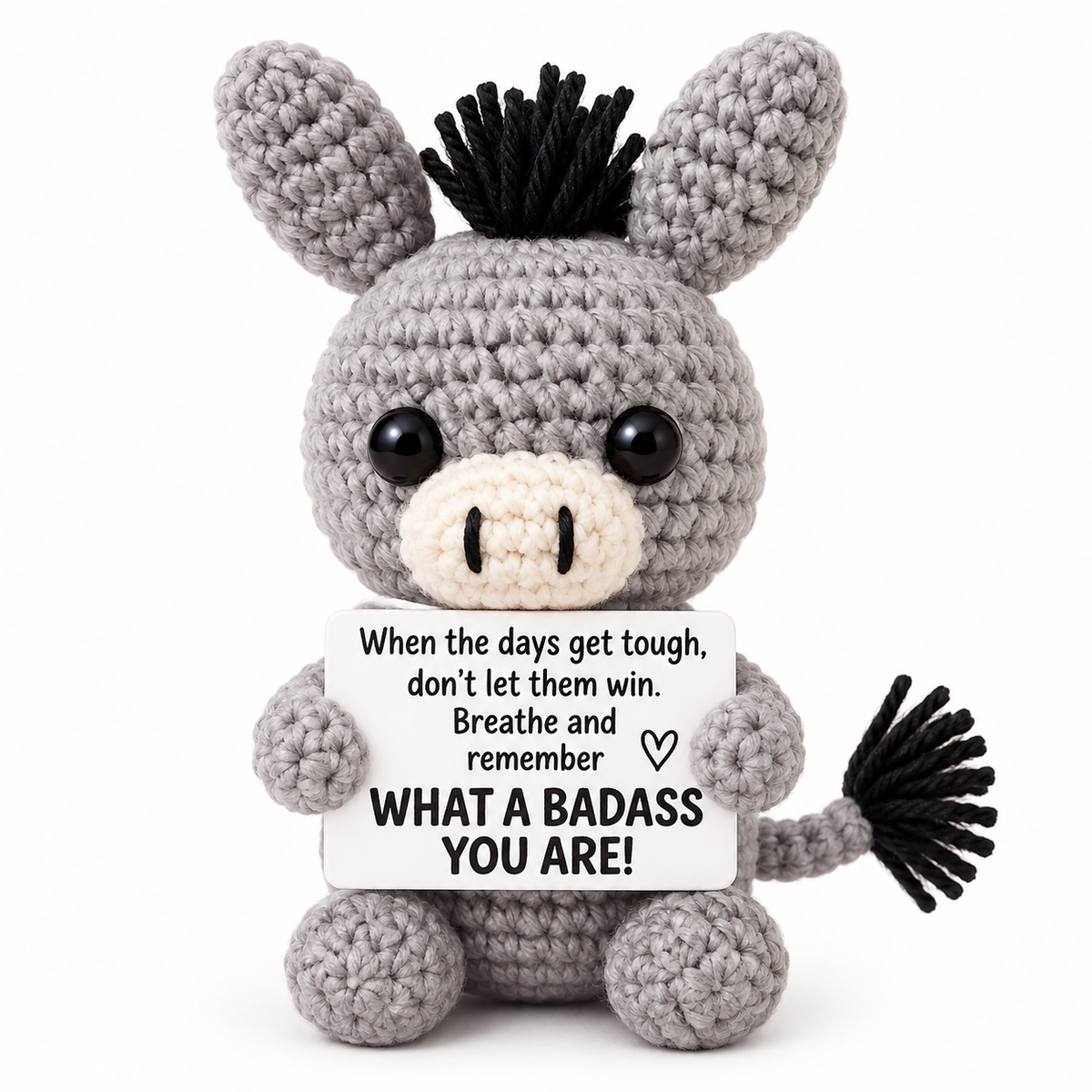 Positive Donkey Crochet Gift