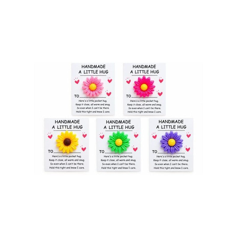 Pastel Flower Pocket Hug mini flower keepsake from Cheer Vibes, available in Baby Pink, Green, Pink, Purple and Yellow