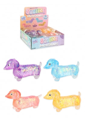 SPARKLY DACHSHUND SQUEEZE TOY WITH SUGAR MALTOSE FILLING