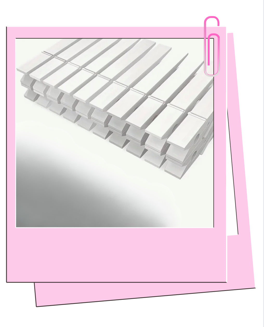 White wooden pegs