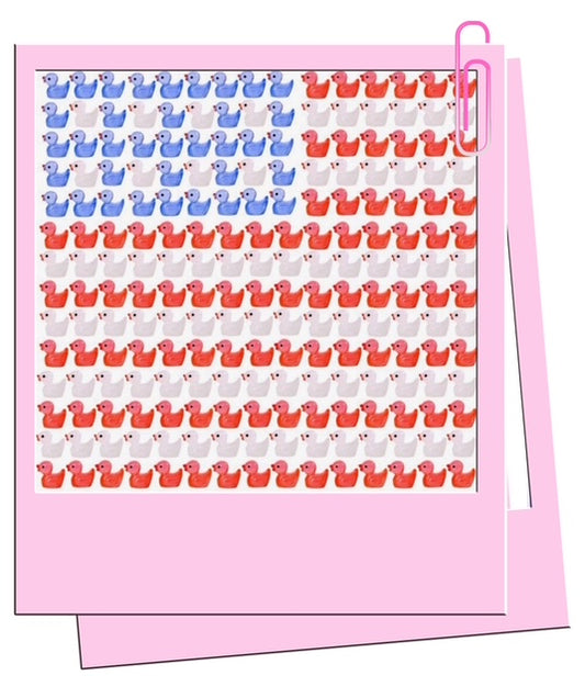 Red, white and blue mini ducks