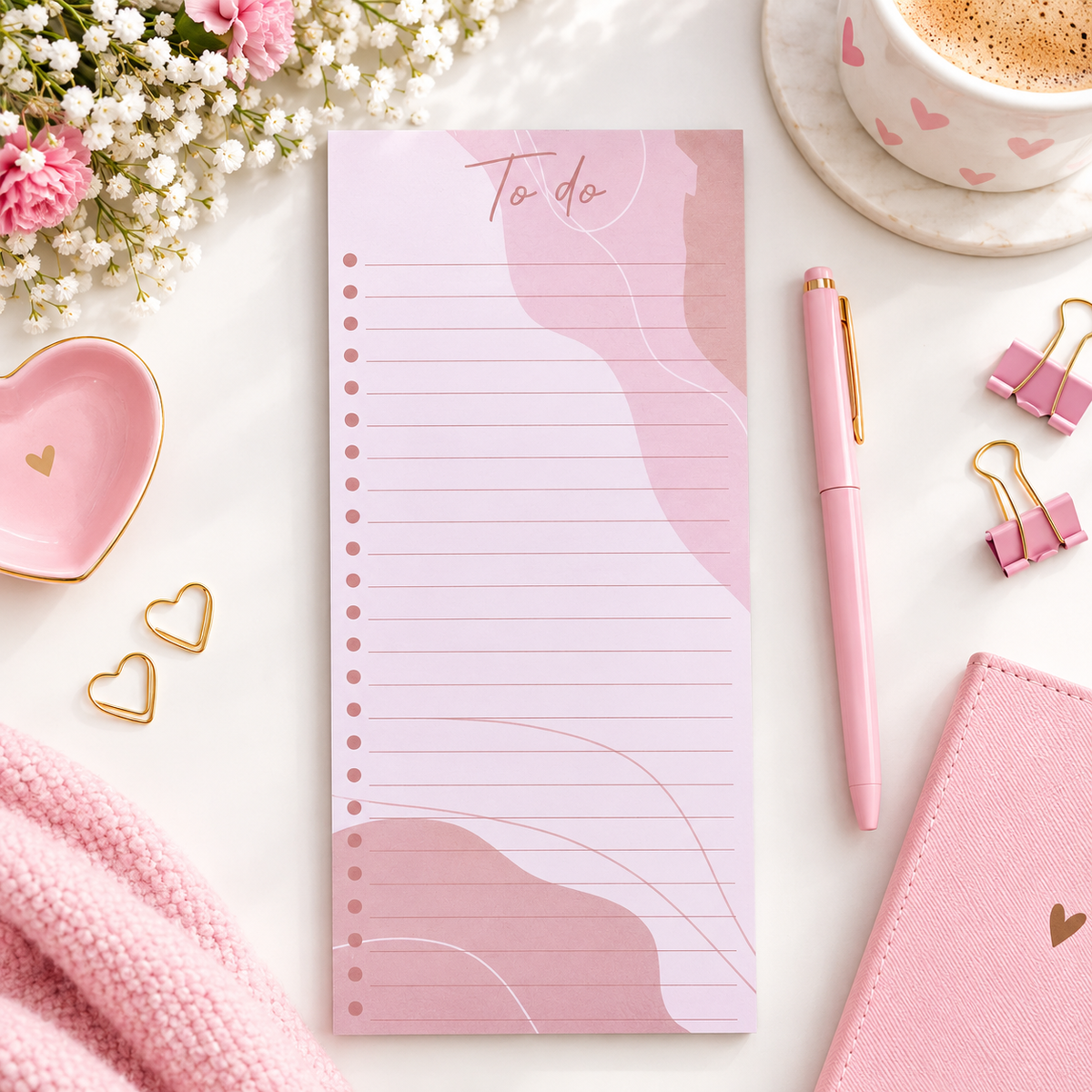 Blush Pink Magnetic To-Do List – Soft Tones Fridge Planner