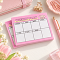 Mini Pink Weekly Planner Pad – Cute Puppy 7 Day To-Do List & Desk Organiser