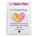 Cheer Vibes Colourful Heart Pocket Hug, Peach and Pink, with sentiment card