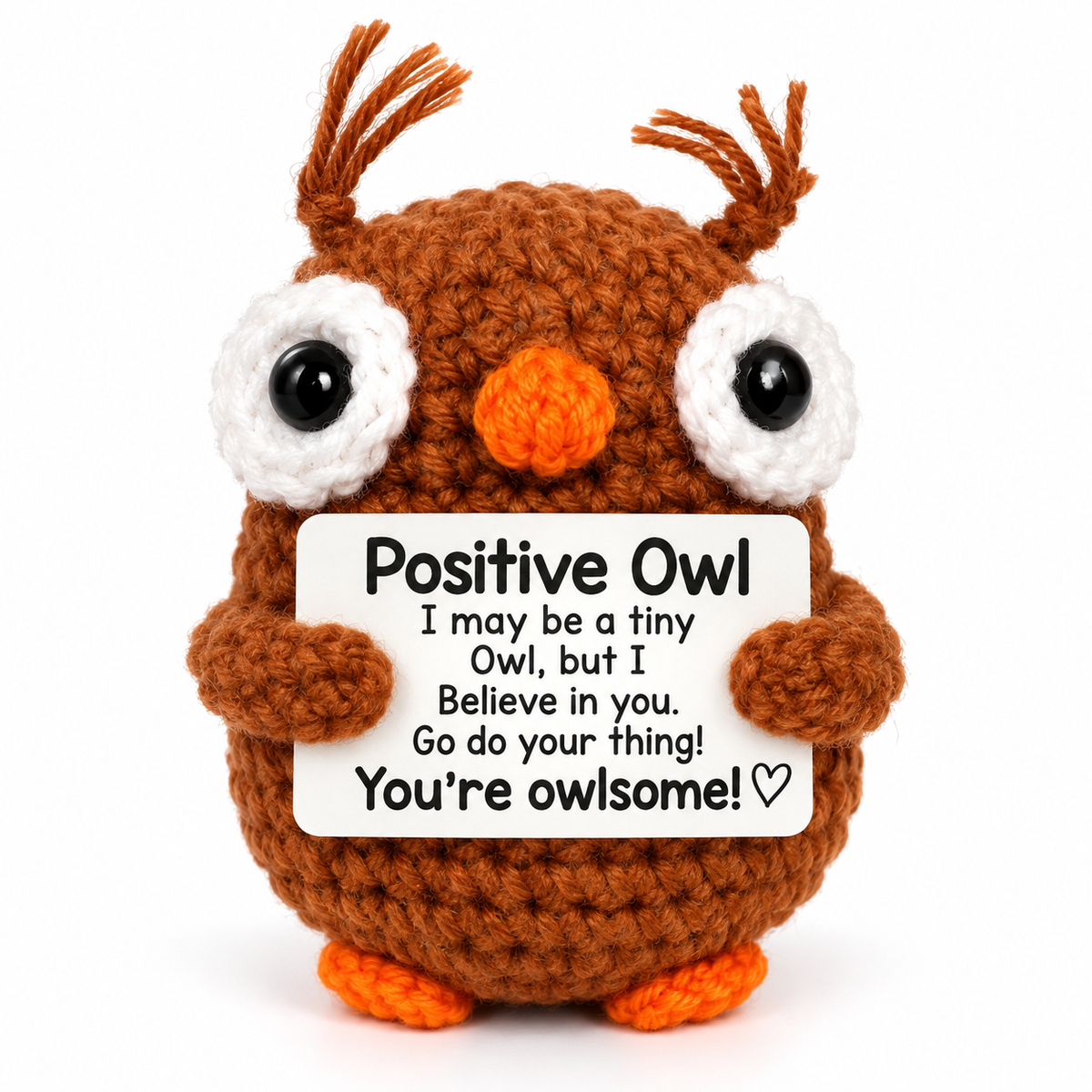 Positive Owl Crochet Gift