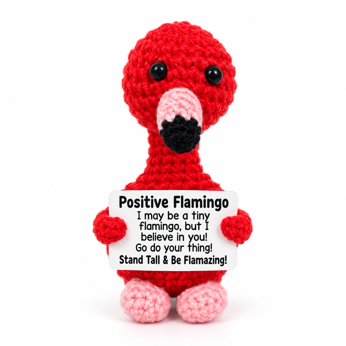 Positive Flamingo Crochet Gift