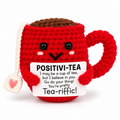 Positive Red Tea Cup Crochet Gift