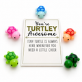 Bright Colour Turtle Pocket Hug mini turtle keepsake gift with Blue, Green, Light Green, Orange and Pink colour options from Cheer Vibes
