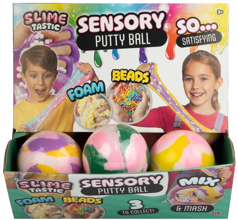 Butter Putty Ball Assorted Slime Tastic foam bead filled colourful squishy sensory fidget toy