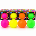 Neon Knead Squish Squeezy Doh Ball 38mm in four assorted colours pink yellow orange green with matching boxes