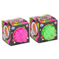 Hairy Neon Knead Doh Ball textured squeeze toy in black gift box, pink and green shown; assorted orange yellow pink and green, one random supplied