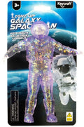 Light Up Galaxy Spaceman sensory toy assorted Green and Purple glitter filled astronaut fidget toy