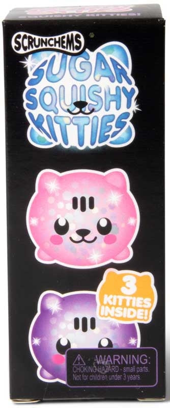 Scrunchems Diddy Sugar Squishy Kitties pack of 3 mini glitter cat squishies in assorted colours