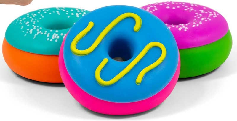 Scrunchems Donut Squishy squeezable donut ring with colourful removable icing